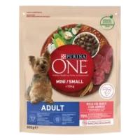 Purina ONE Mini Dog Adult для взрослых собак мелких пород с говядиной и рисом, 1,5 кг