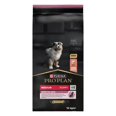 Pro Plan Medium Puppy Sensitive Skin для щенков средних пород с чувствительной кожей с лососем, 12 кг
