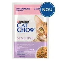 Cat Chow Sensitive для кошек с чувствительным пищеварением с лососем и тыквой, 85 г
