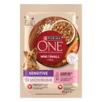 Purina ONE Mini Dog Sensitive паштет с лососем, 85 г