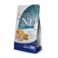 Farmina N&D Ancestral Grain Cat с треской, апельсином и полбой, сухой корм для взрослых кошек, 1,5 кг