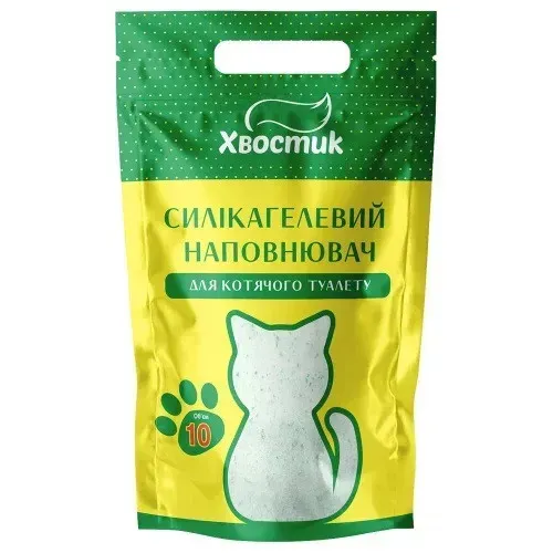 Hvostik așternut 10 l din silicagel fin 0.5-2 mm cu granule verzi