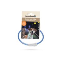 Beeztees Ошейник силиконовый светящийся с USB, синий