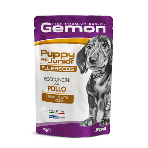 Gemon Pouch Puppy & Junior, курица