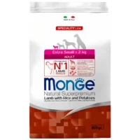 Monge Dog Extra Small Adult, ягнёнок с рисом и картофелем, 800 г