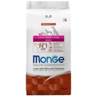 Monge Dog Extra Small Adult, ягнёнок с рисом и картофелем, 2.5 кг