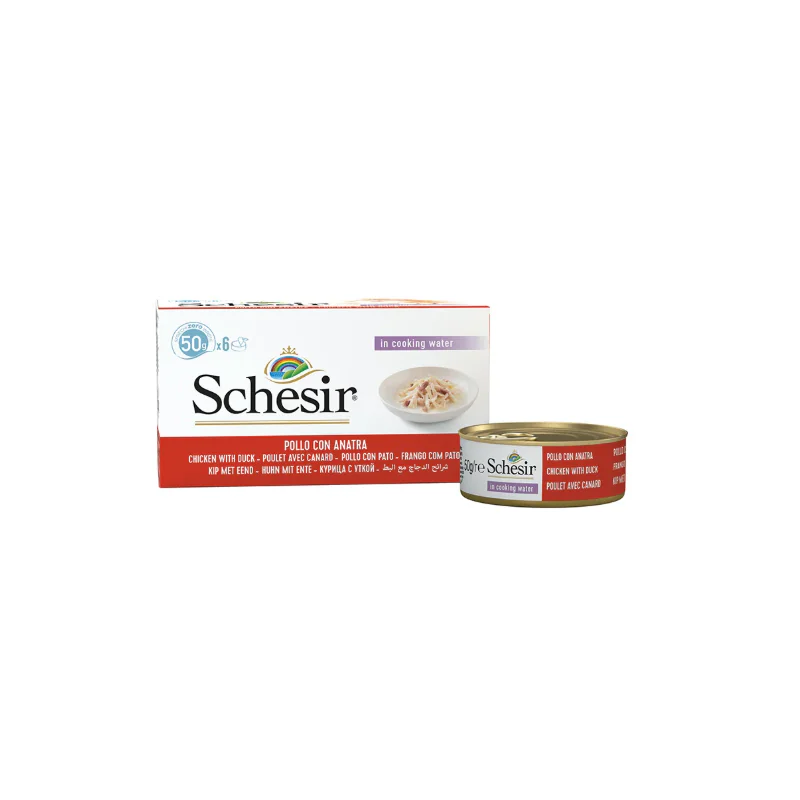 Schesir C&B, курица с уткой, 6×50 г