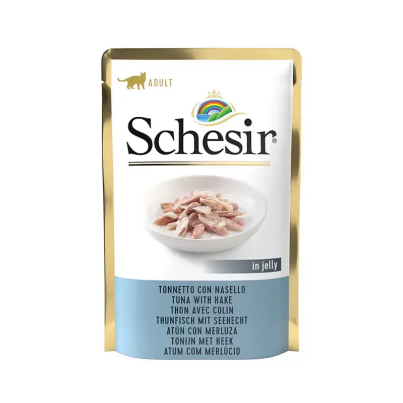 Schesir C&B, тунец с хеком, в желе, 85 г