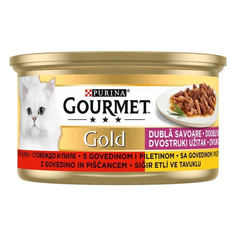 Gourmet Gold Duo паштет для кошек говядина и курица, 85 г
