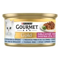 Gourmet Gold Duo паштет для кошек океаническая рыба и шпинат, 85 г