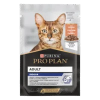 Pro Plan Indoor кусочки в соусе для домашних кошек с лососем, 85 г