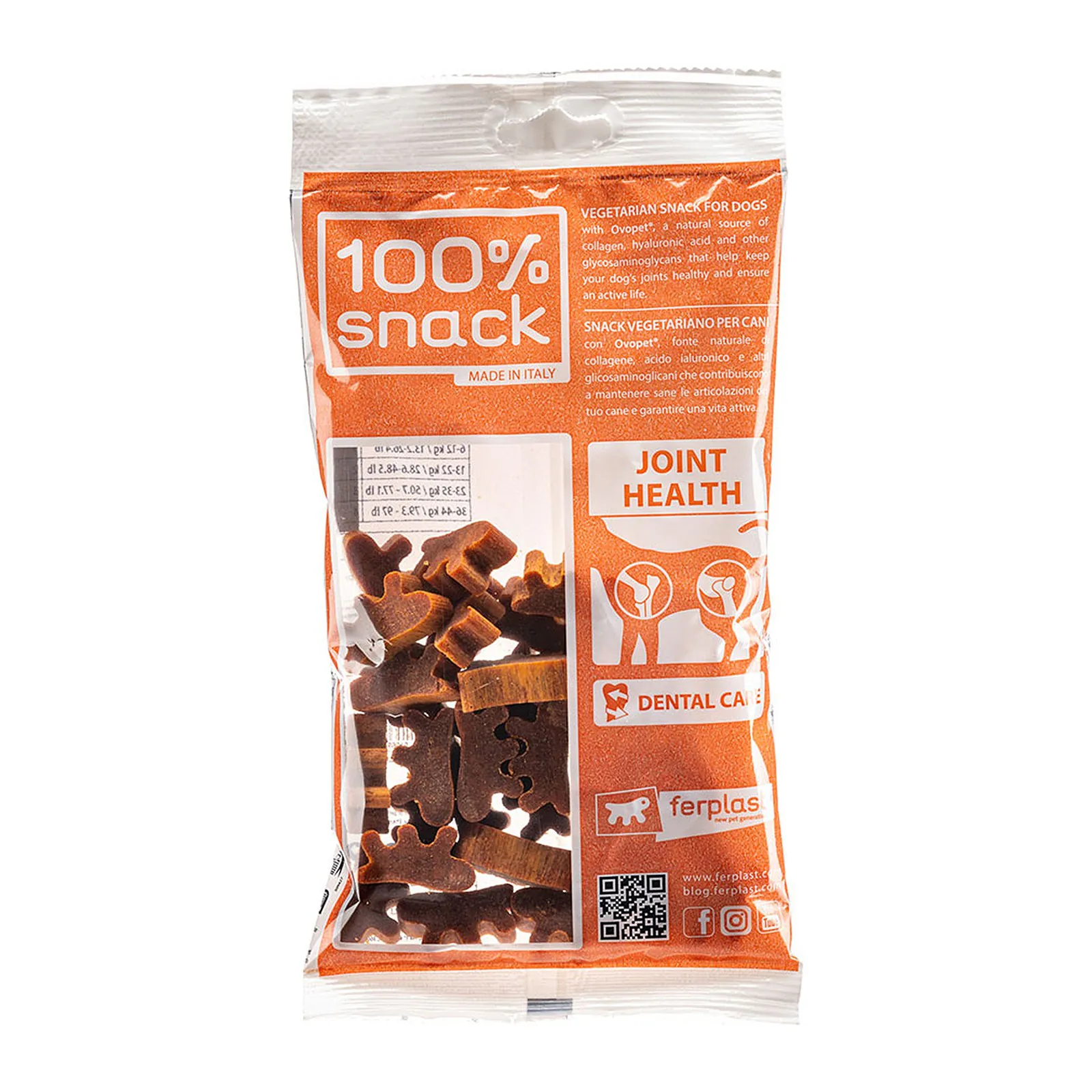 Ferplast 100% Snack Cookie Ferpy Ovopet, biscuiți dentari pentru câini, 150 g
