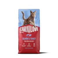 Carnilove Cat Sterilised, лосось, индейка, 2 кг