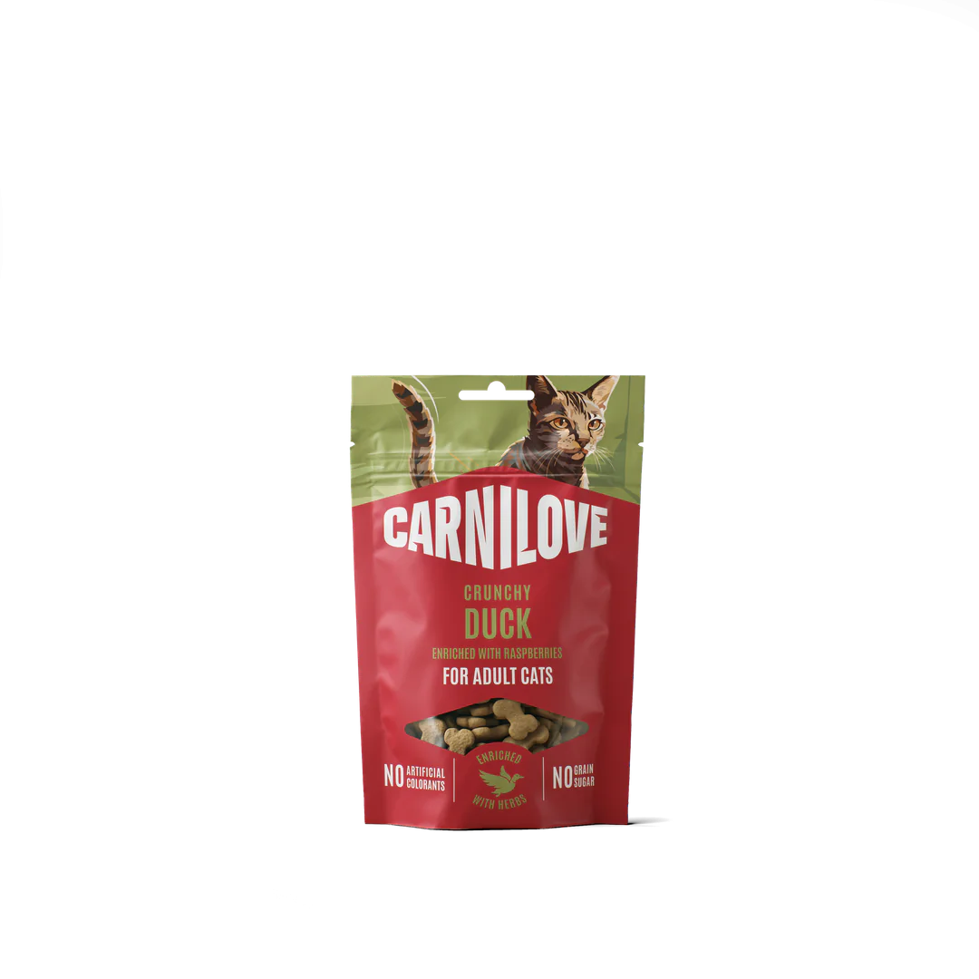 Carnilove Crunchy Snack, лакомство для кошек, утка с малиной, 50 г
