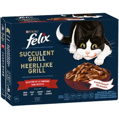 Felix Mini Fileuri в соусе с говядиной и курицей, мультипак 4×80 г, 320 г