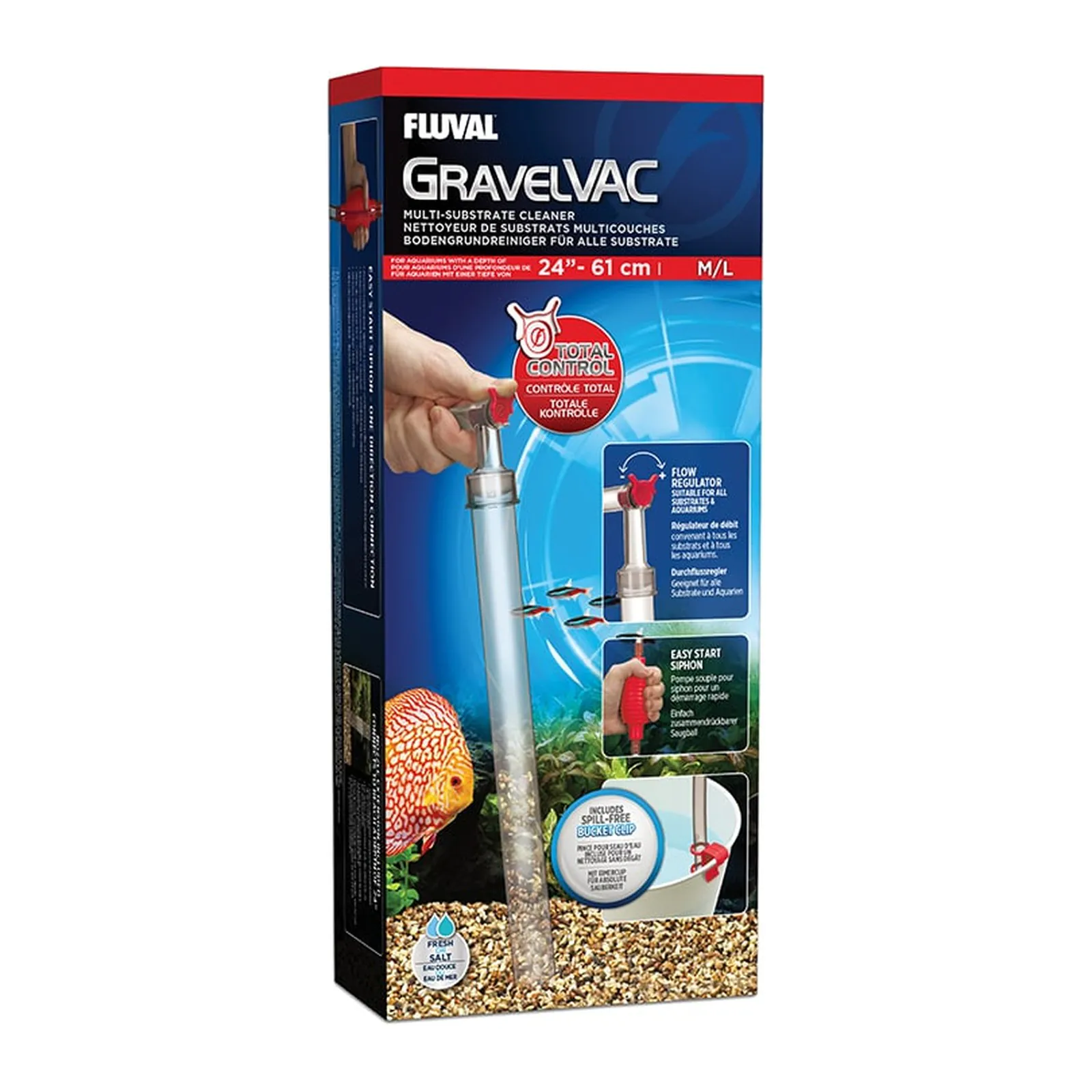 Fluval GravelVAC, sifon pentru curățarea substratului din acvariu, M/L