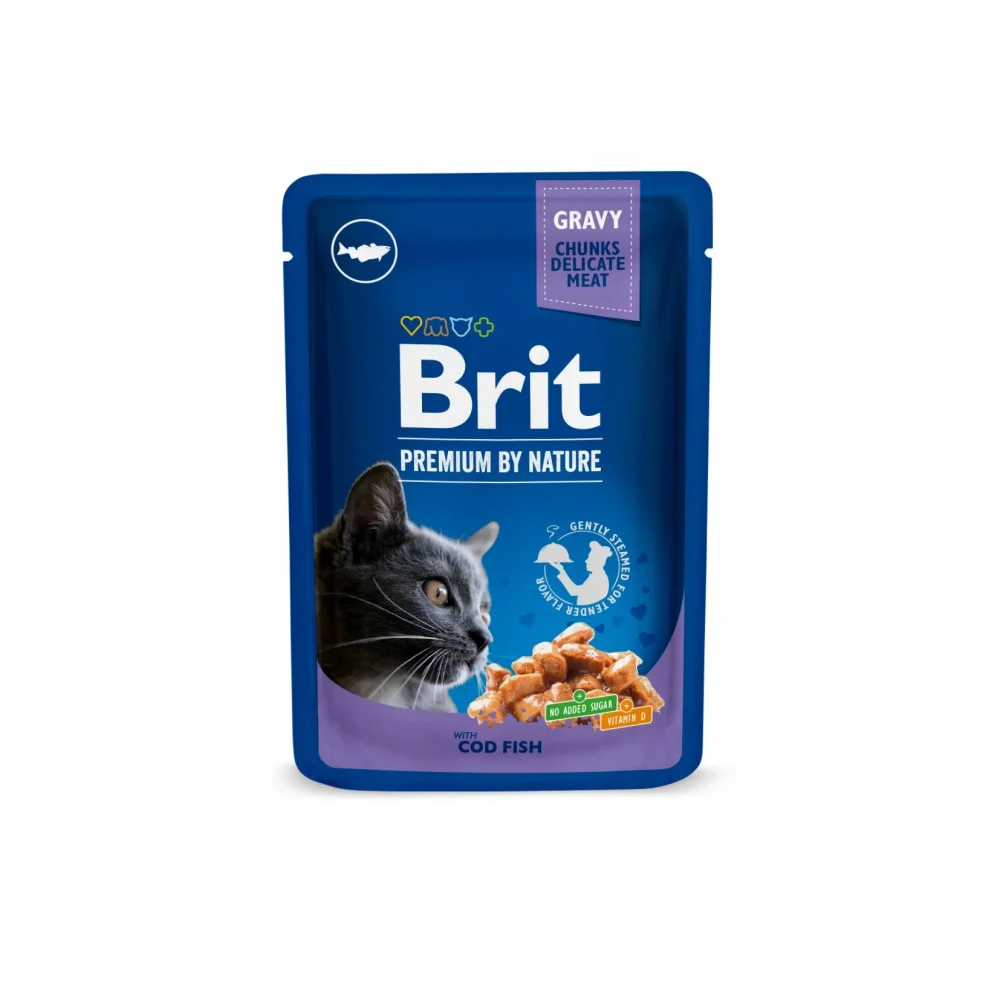 Brit Premium Cat, треска, 100 г