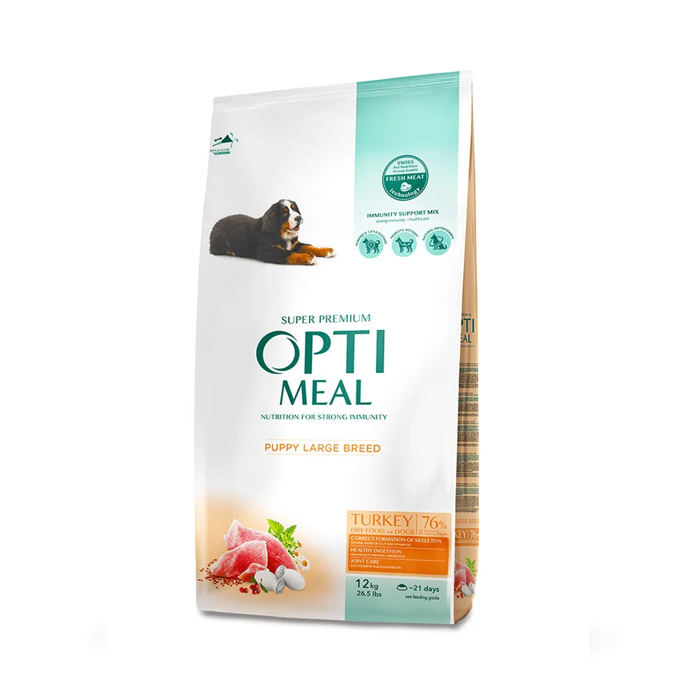 Optimeal Junior Maxi для щенков крупных пород с индейкой, 12 кг
