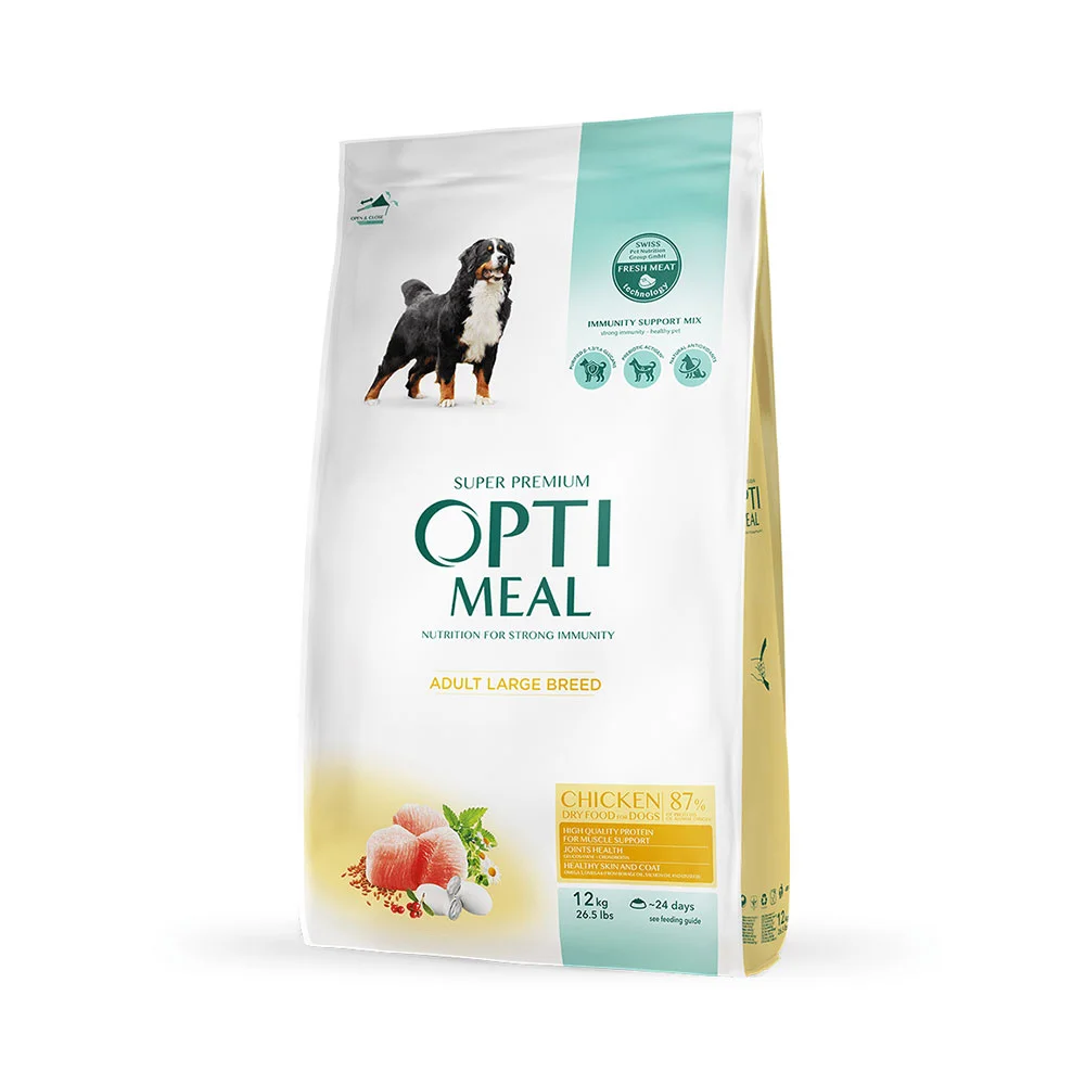 Optimeal Active для активных собак средних и крупных пород с курицей, 12 кг