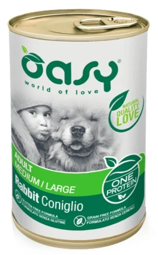 Oasy One Protein Adult Medium/Large, кролик, 400 г