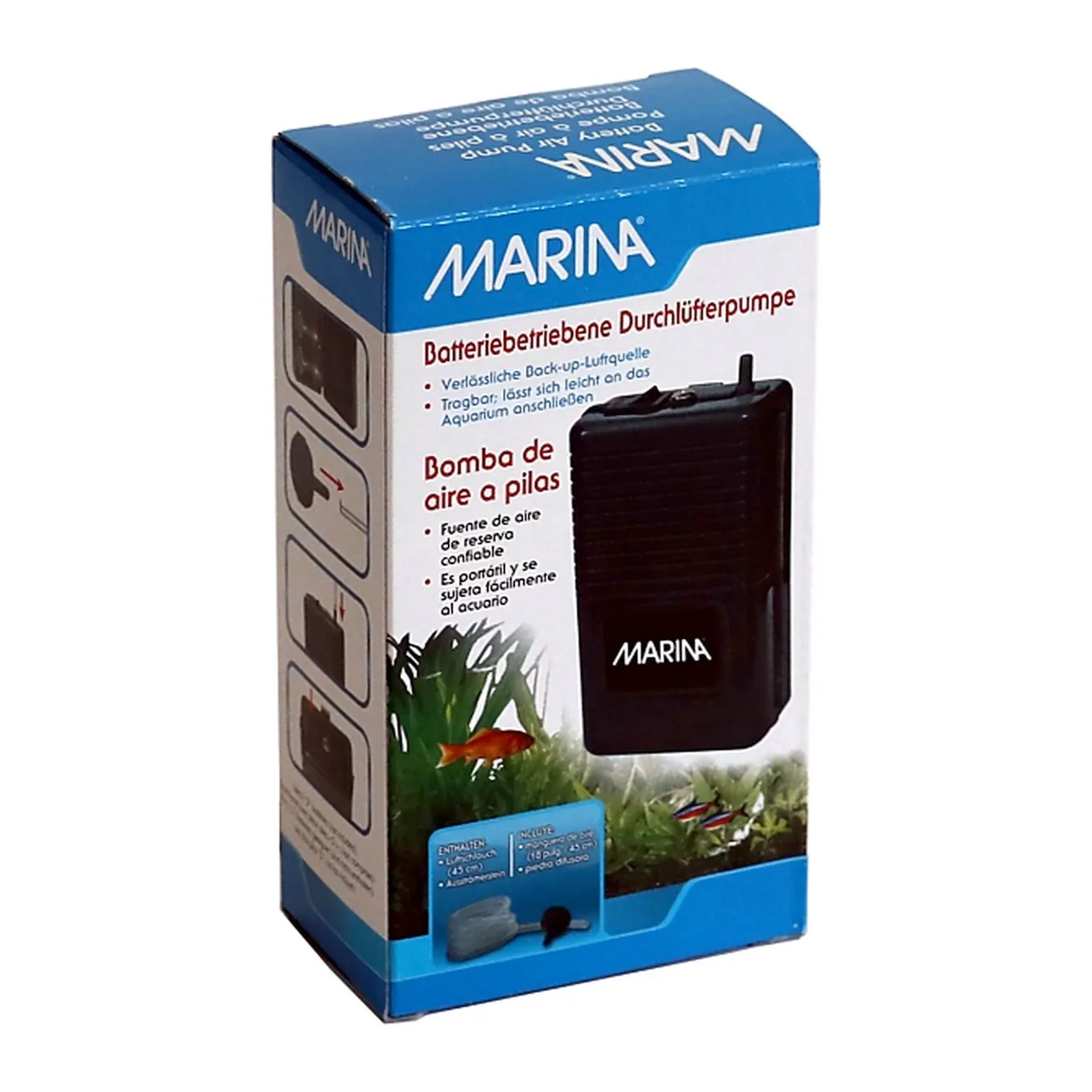 Marina Battery Air Pump, pompă de aer pentru acvariu, cu baterii