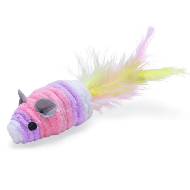 Beeztees Игрушка для кошек мышка Mosey, розовая