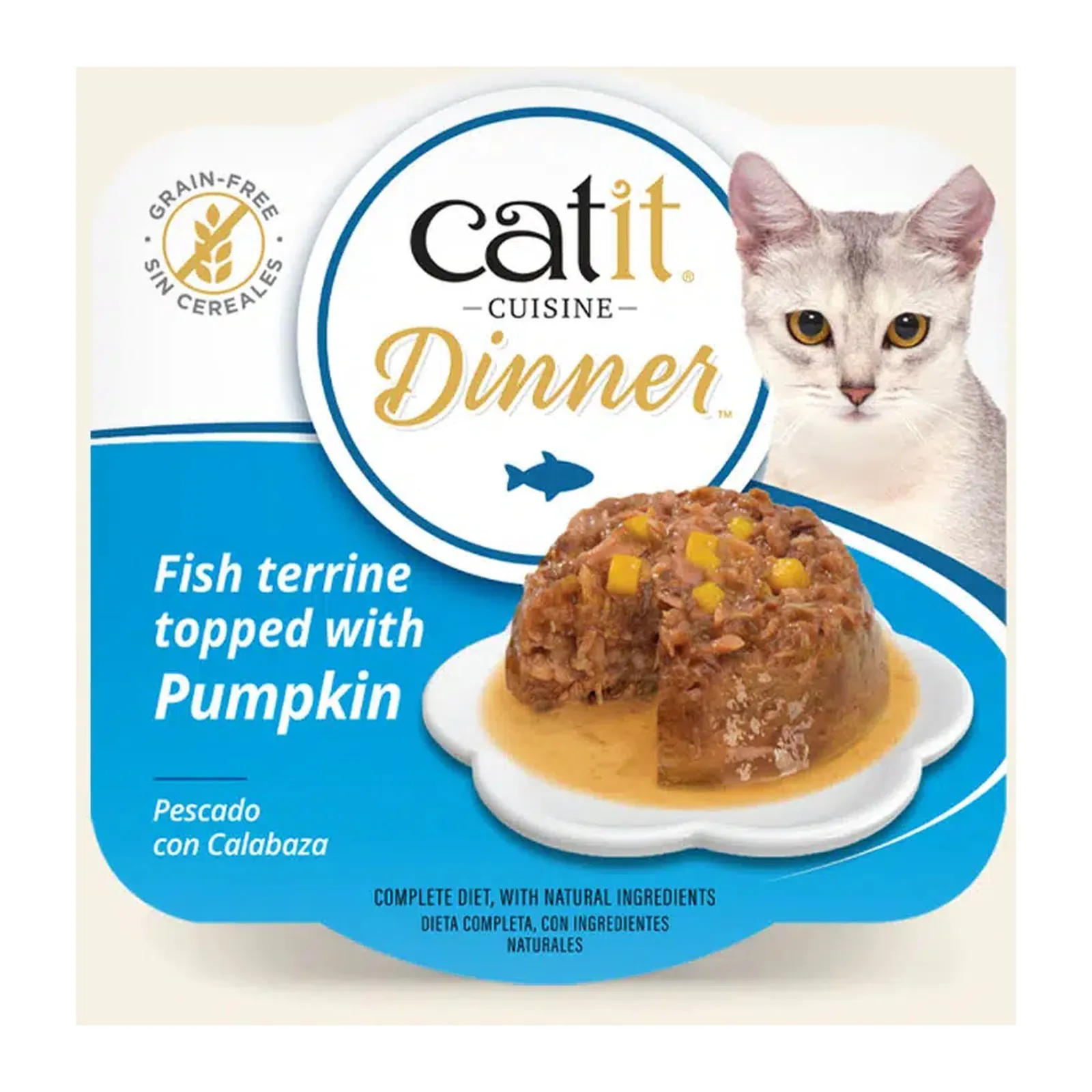 Catit Cuisine Dinner, рыбный террин с белой рыбой и тыквой, 75 г