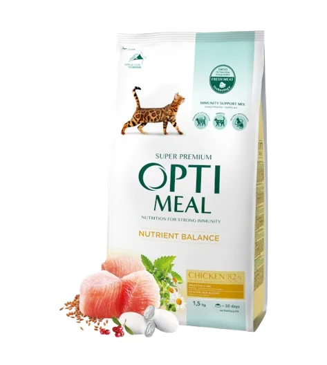Optimeal Adult для взрослых кошек с курицей, 6 кг