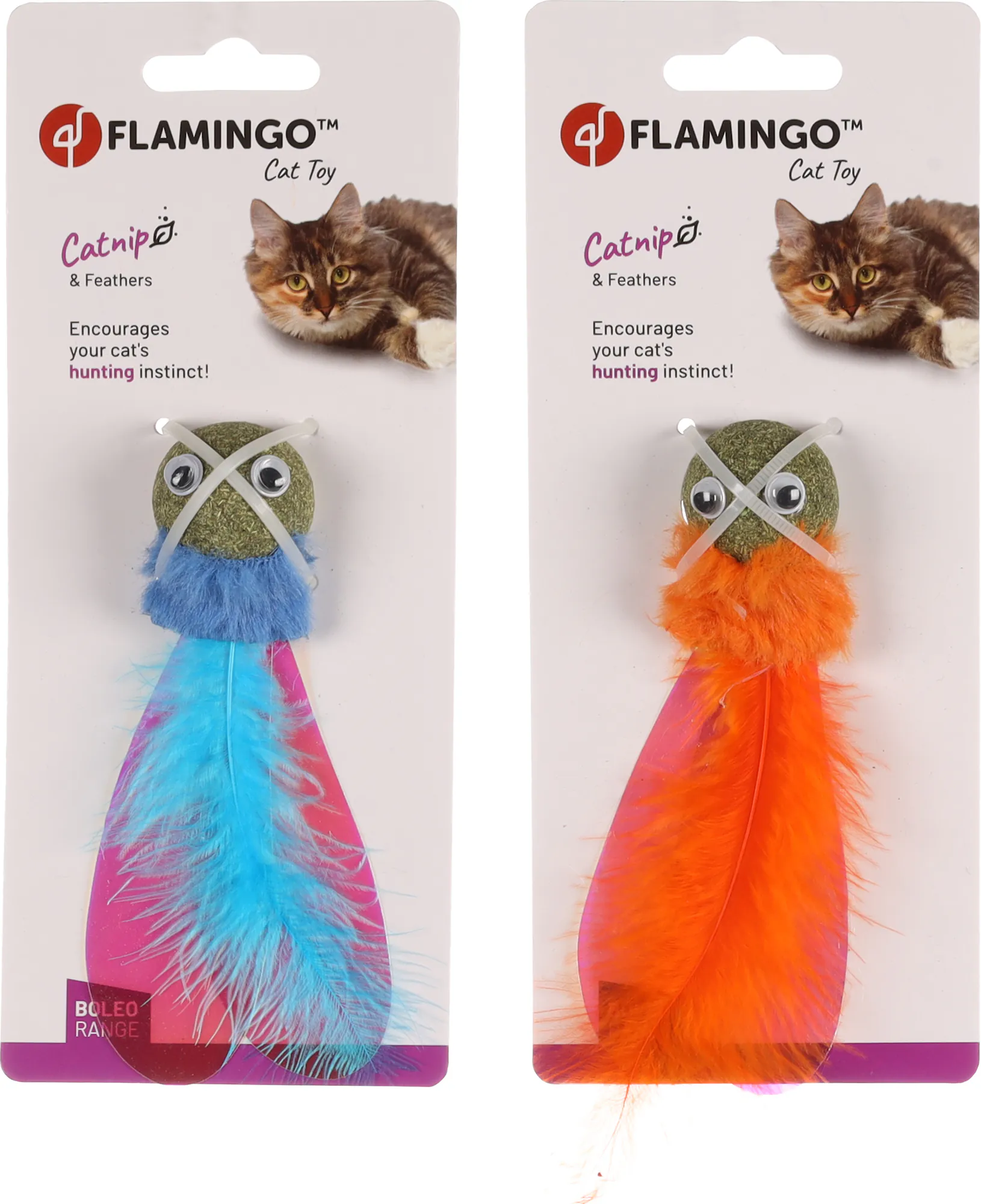 Flamingo Boleo Catnip Feathers