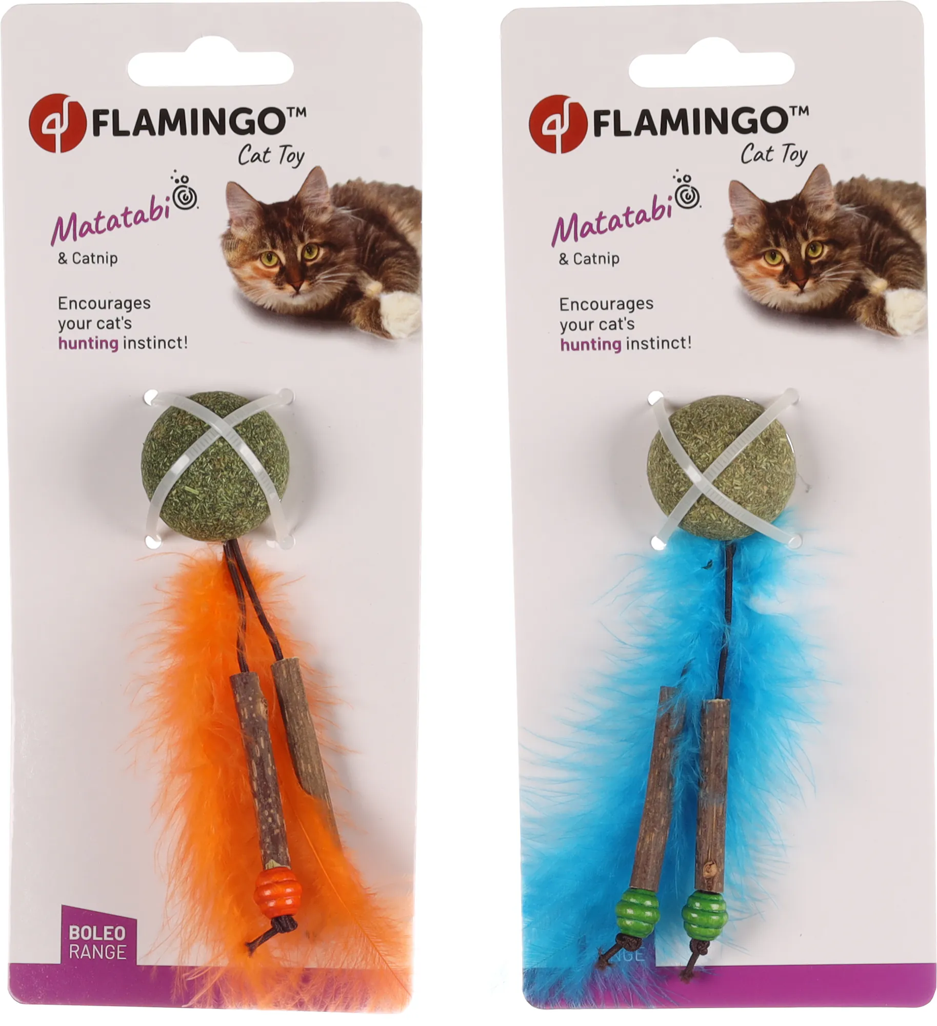 Flamingo Boleo Catnip Feather Ribbon