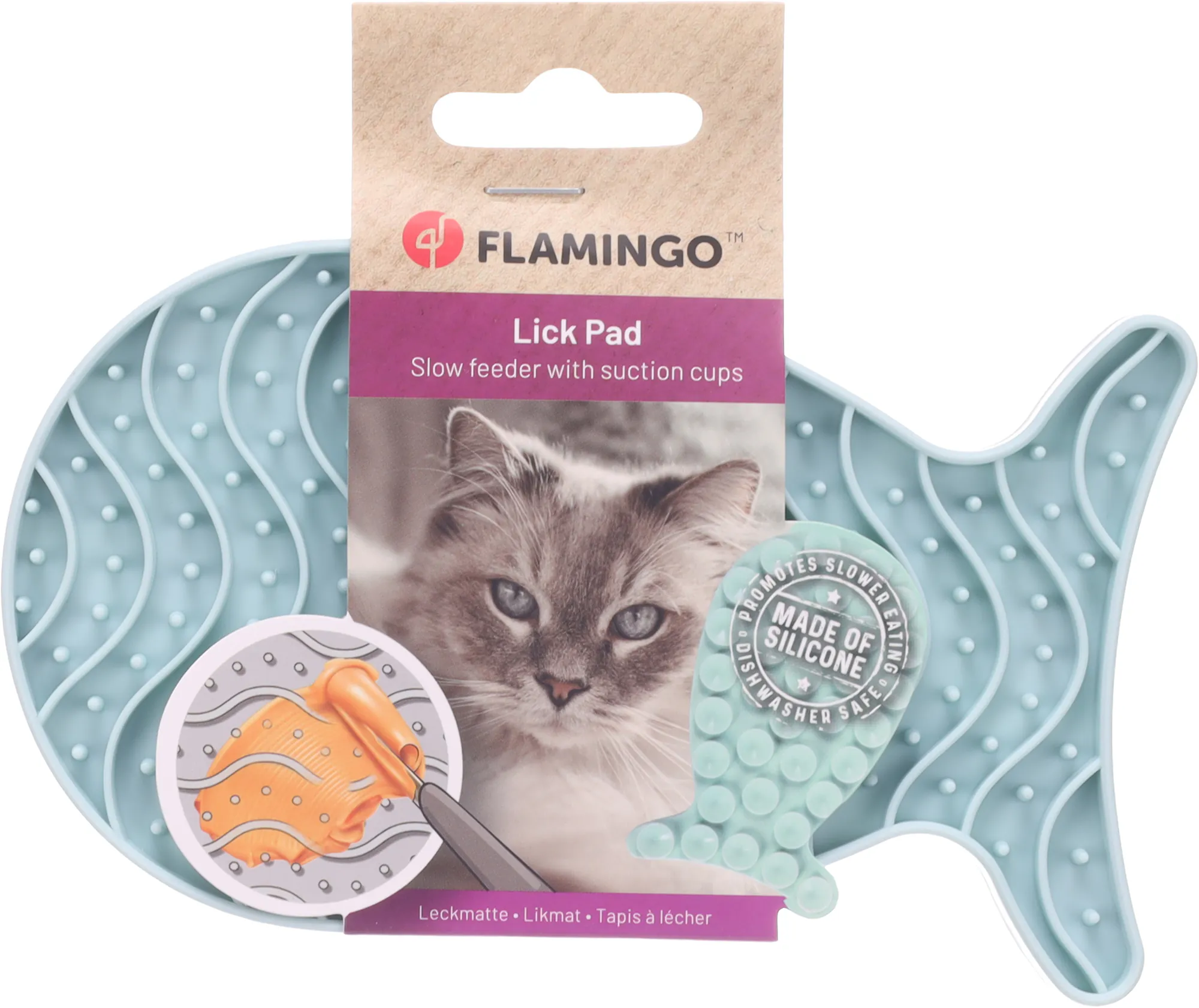 Flamingo Lick Pad Marta Silicone Fish