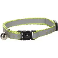 Flamingo Minx Light, ошейник светоотражающий с колокольчиком для кошек, 20–34 см, зелёный