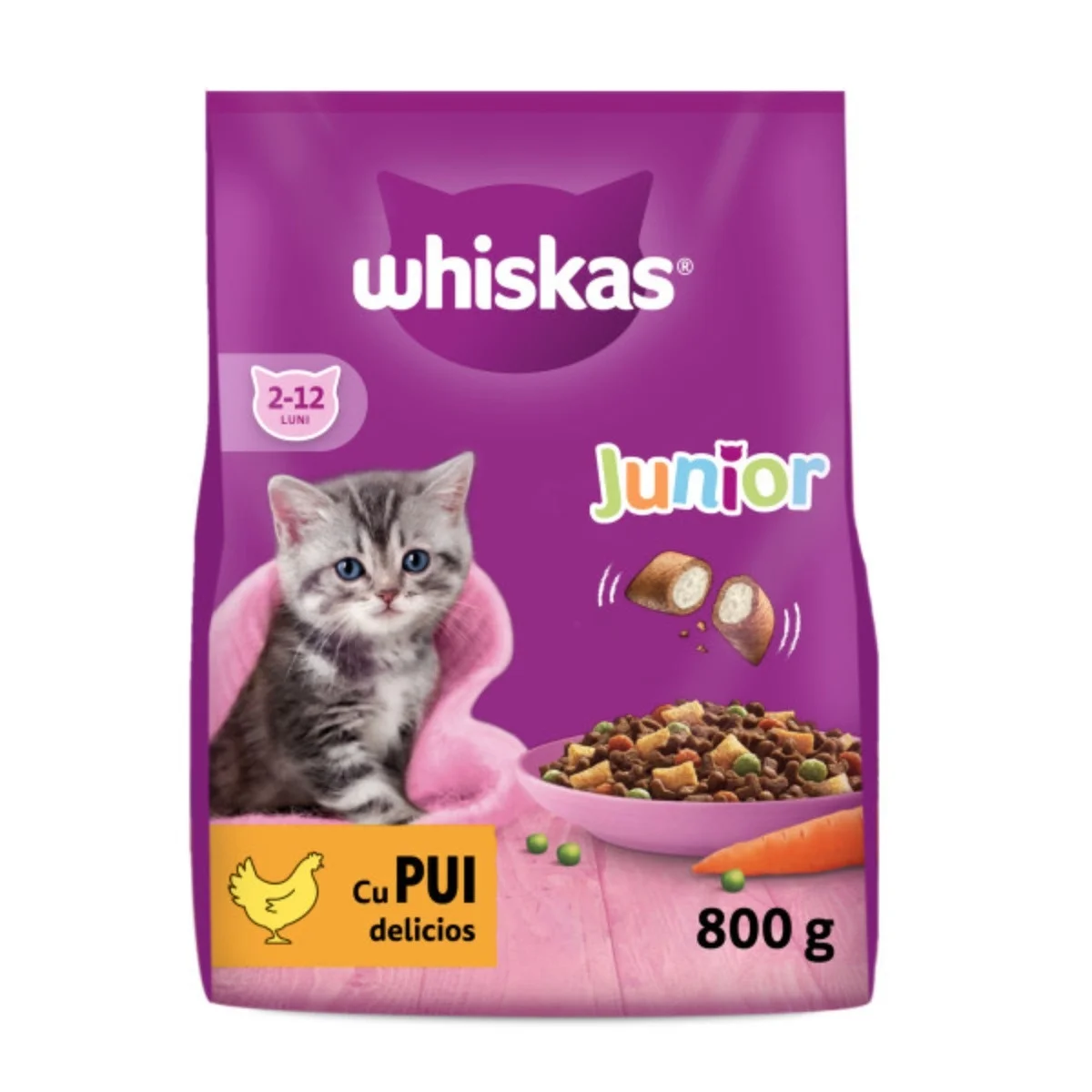 Whiskas Junior для котят с курицей, 800 г