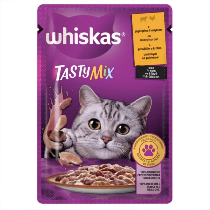 Whiskas Tasty Mix Creamy с ягнёнком для взрослых кошек, 85 г