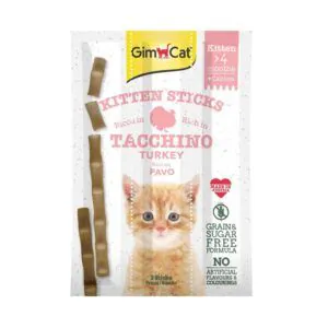 Gimcat палочки для котят — с индейкой, лакомство для кошек, 3 шт