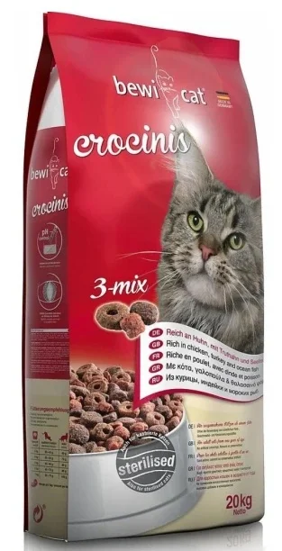 Bewi Cat Crocinis, три вкуса, 20 кг