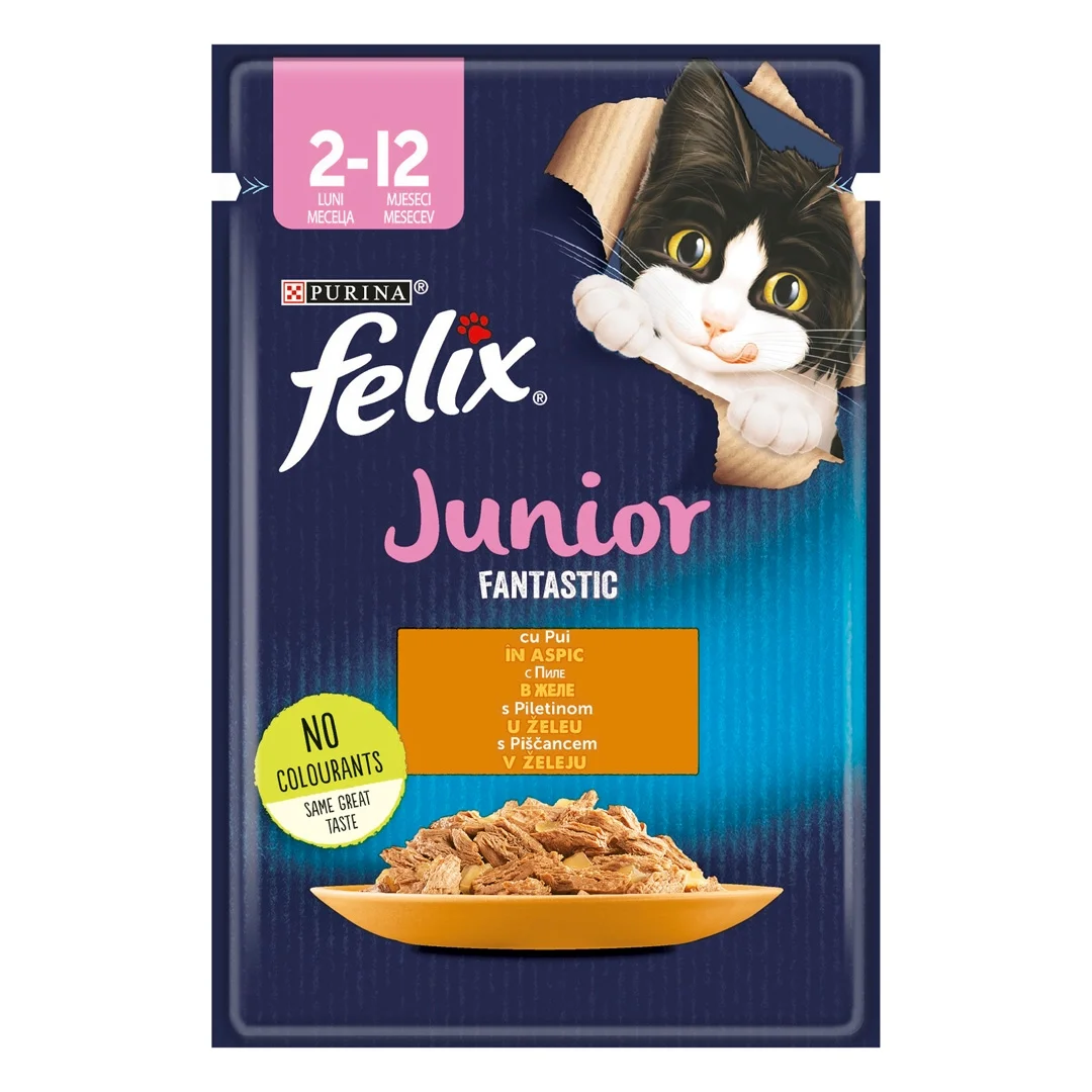 Felix Junior кусочки в желе для котят с курица, 85 г