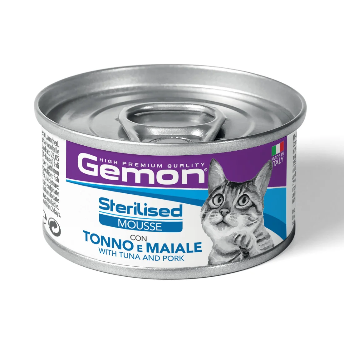 Gemon Cat Mousse Sterilised, тунец со свининой, 85 г