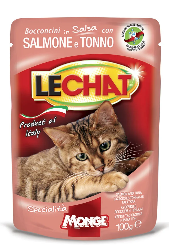 LeChat Pouch Chunkies, тунец с лососем, 100 г