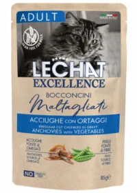LeChat Excellence Pouch Chunkies Adult, anșoa, 85 g