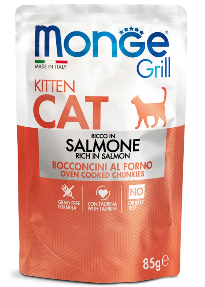 Monge Cat Grill Pouch Kitten, лосось, 85 г