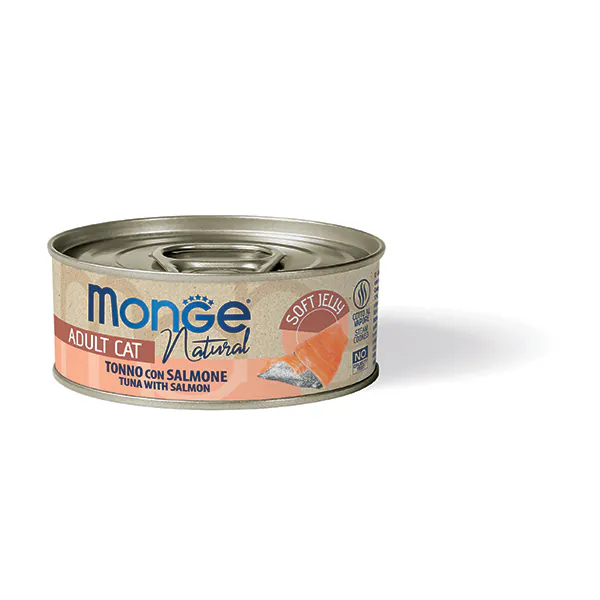 Monge Cat Natural Pouch, тунец с лососем в желе, 80 г