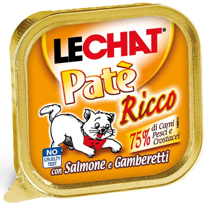LeChat Ricco Pâté, лосось с креветками, 100 г