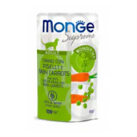 Monge Cat Pouch Supreme Adult, тунец с горошком и мини-морковью, 80 г
