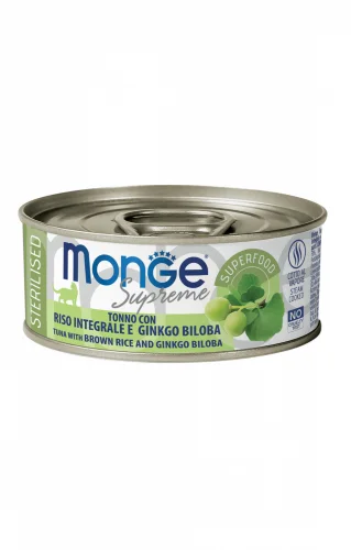 Monge Cat Supreme Sterilised, тунец с рисом и гинкго билоба, 80 г