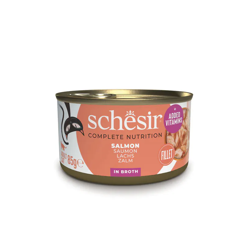 Schesir C&B, лосось, в бульоне, 85 г
