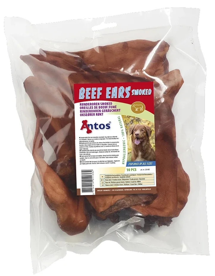 Antos, копчёные говяжьи уши, 10 шт