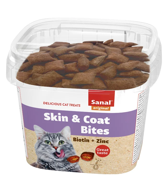 Sanal Cat Skin & Coat Bites, для кожи и шерсти, 75 г