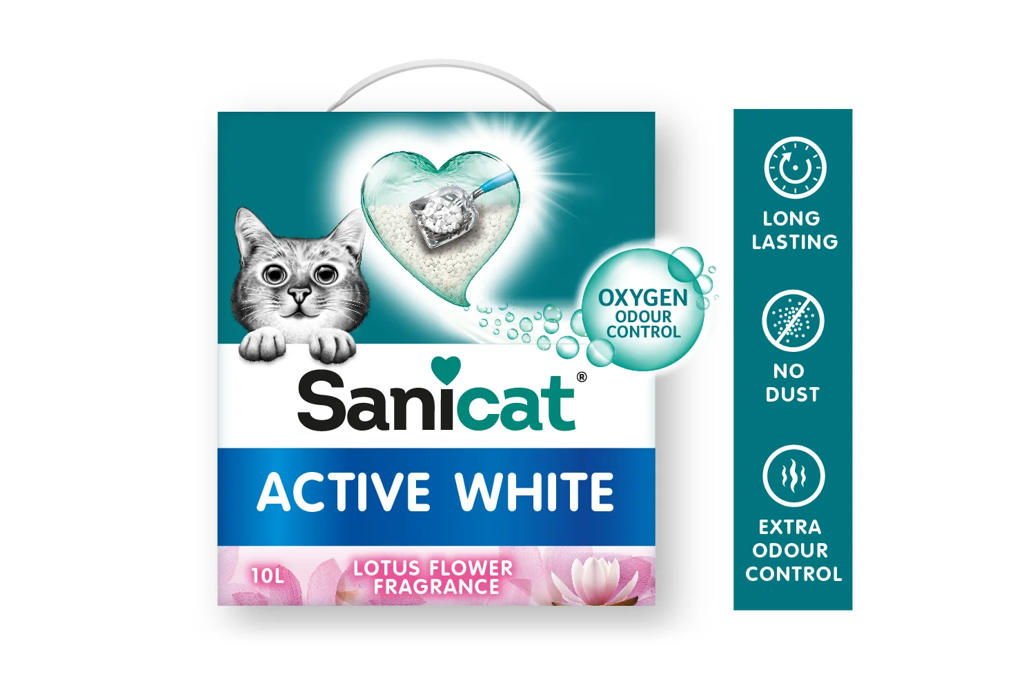 Sanicat Active White, бентонитовый с лотосом, 6 л