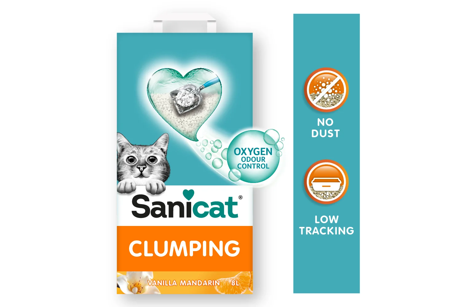 Sanicat Clumping, бентонитовый ваниль-мандарин, 8 л